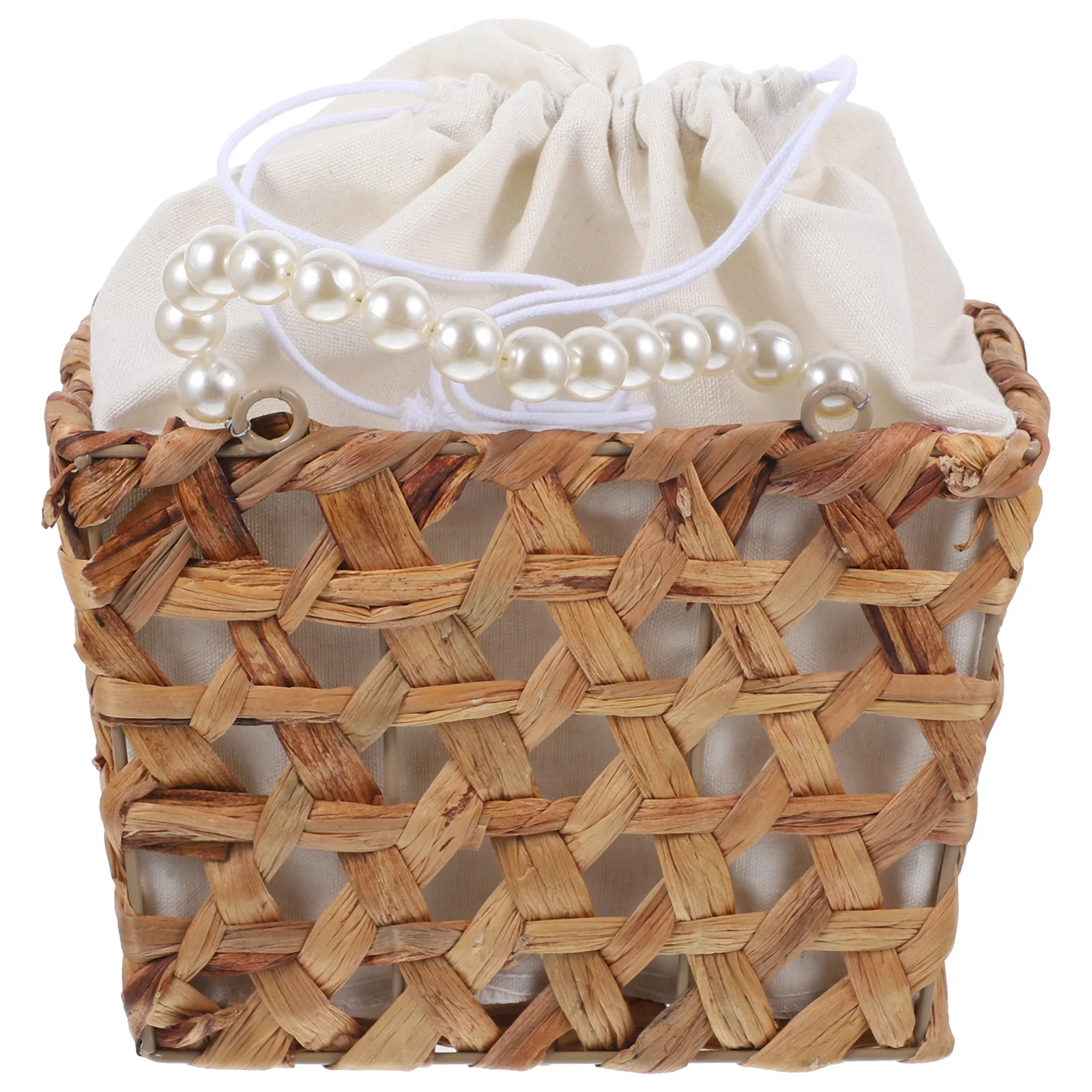 

Wicker Basket Woven Storage Hand-woven Hand-made Cloth for Pantry Shopping Rattan