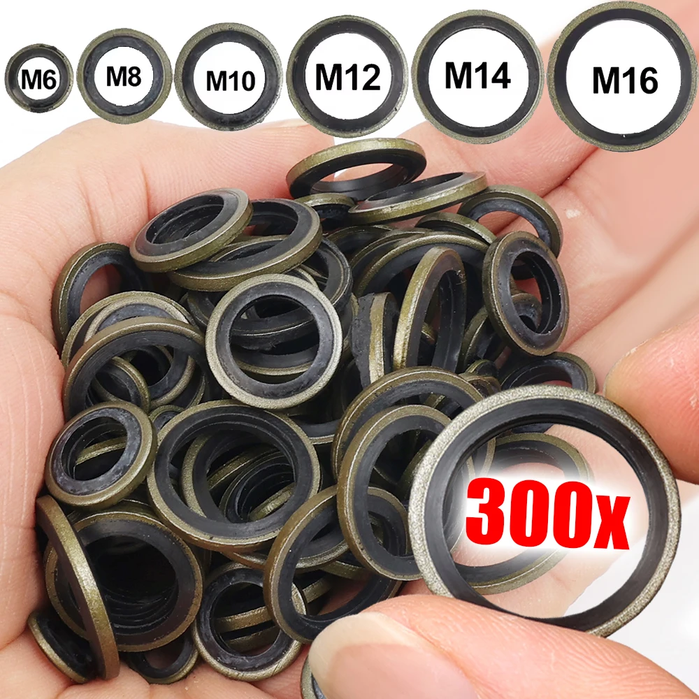 

M6-M16 Sump Plug Gasket Car Oil Drain Screw Combined Sealing Washer Bonded Seal Gasket Oil Resistant O Ring Combination Gasket