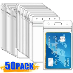 50-10Pcs Waterproof Transparent Card Holder Plastic Protector Case Business Bus Bank Credit Card Protector ID Card Badge Holders