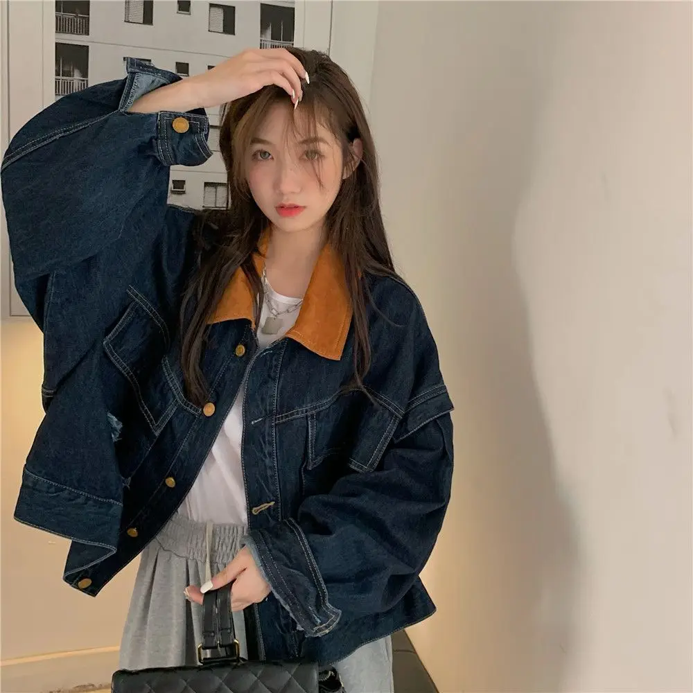 

Винтажные кожаные куртки женские желтые наклонные цветы цвета бойфренда художественный ворс заниженные нечеткие манжеты короткие моющиеся отпускные