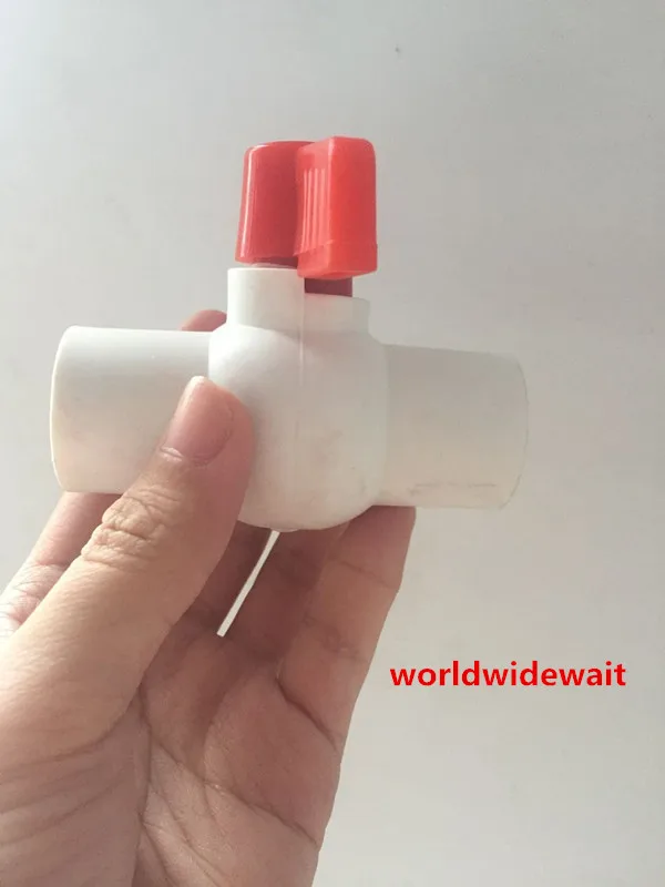 

2 шт. Slip x Slip 20/25/32/40/50/63 мм ПВХ пластиковые красные ручки шаровой клапан соединители водопроводных труб