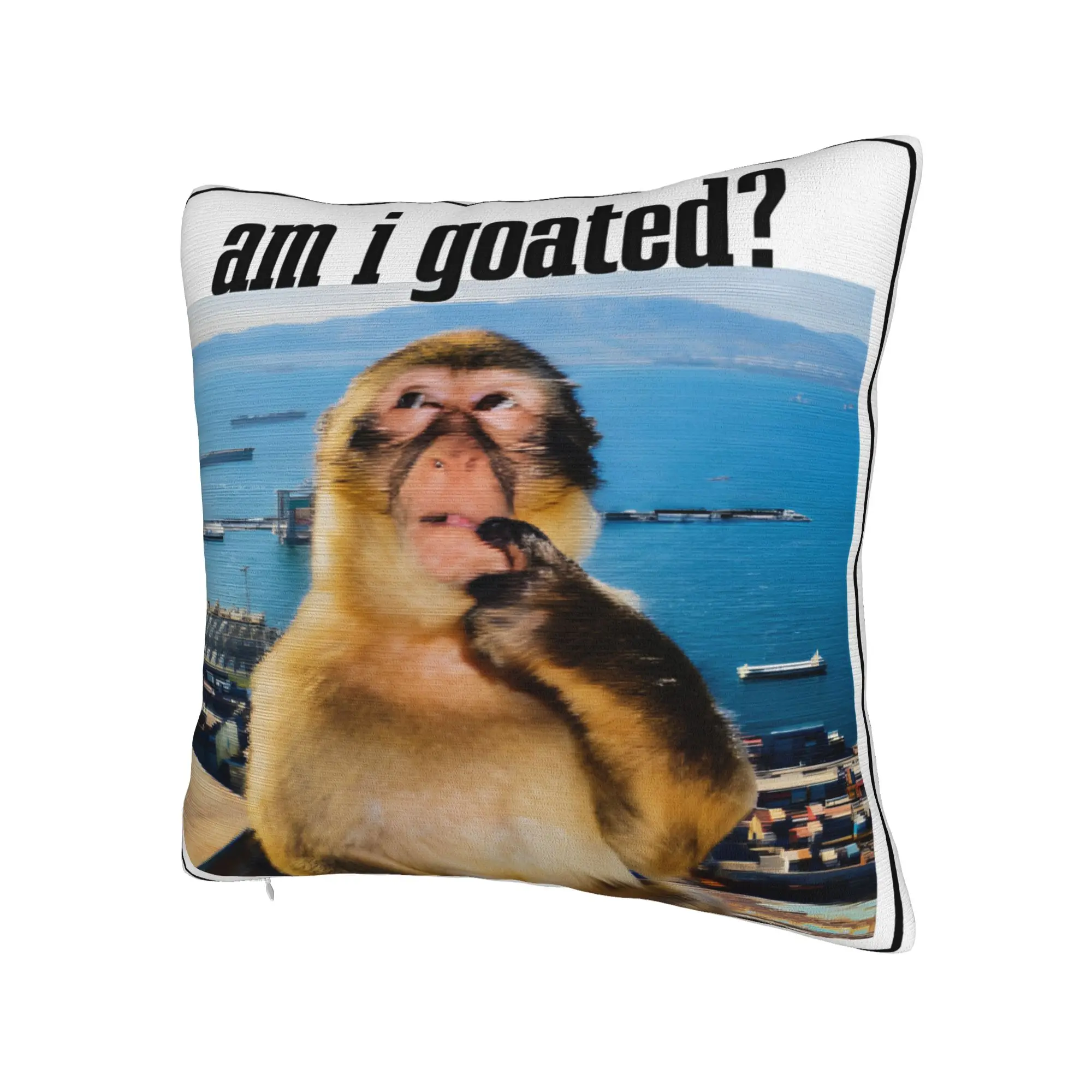 Thinking Monkey Meme  Pillowcase Merch Printing Cushion Cover Decorative  Pillow Case Cover Sofa Multi Size