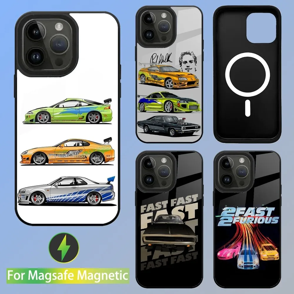 Cars of F-Fast and F-Furious Phone Case For iPhone 16,15,14,13,12,11,Plus,Pro,Max Mini Magsafe Magnetic Wireless Charging