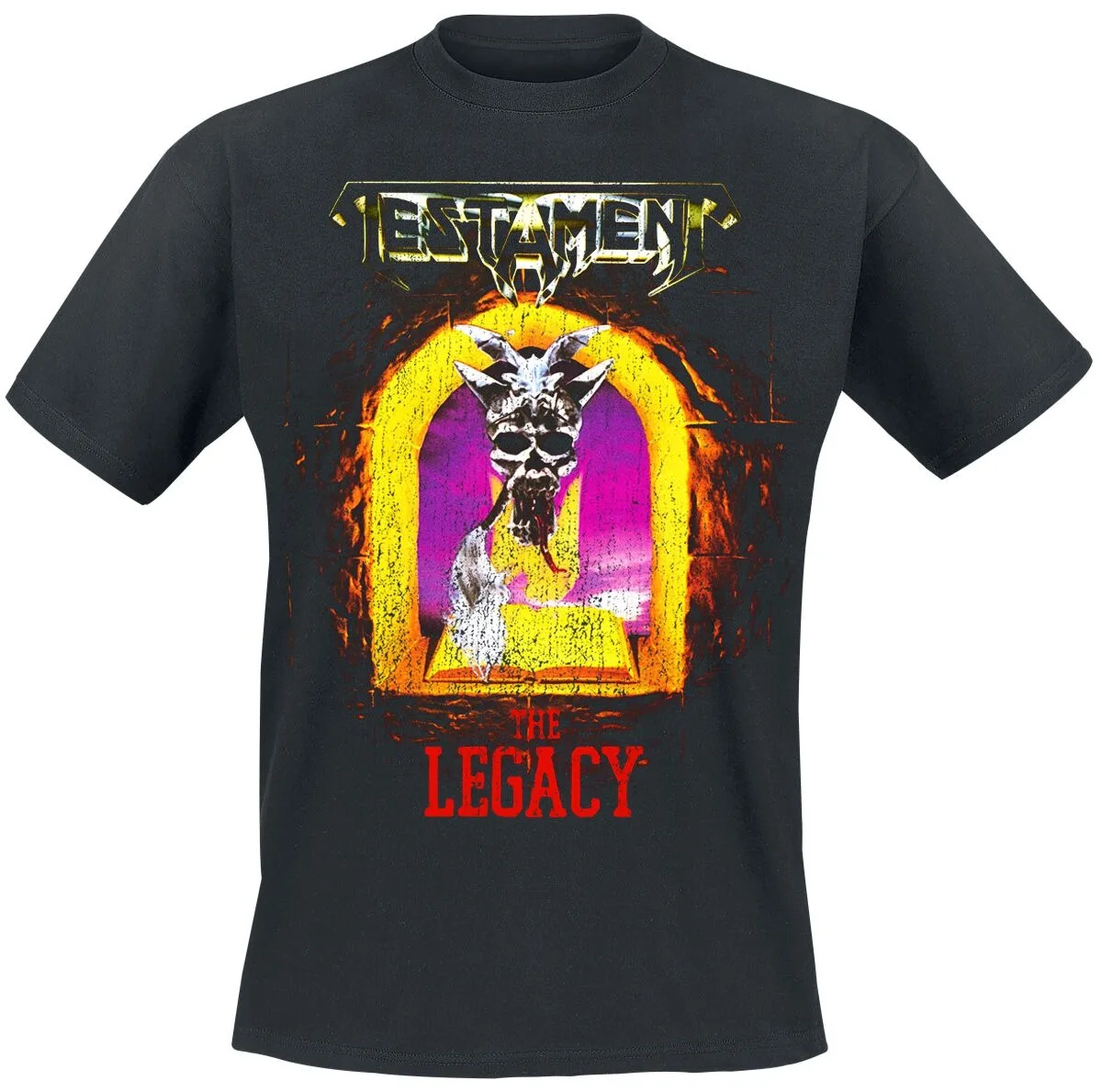 Testament The Legacy Tee, Thrash Metal T-Shirt with Album Cover Art & Band Logo, Testament Fan Merch
