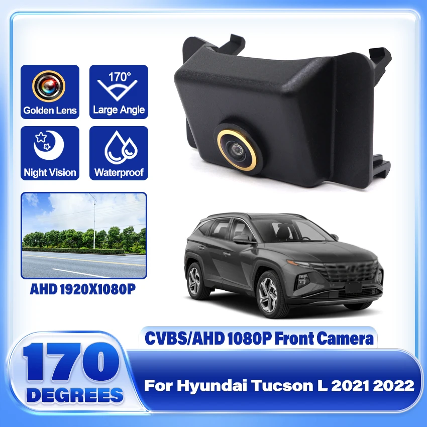 

Golden Fisheye Lens HD CCD Car Front View Parking Night Vision Positive Waterproof Logo Camera For Hyundai Tucson L 2021 2022