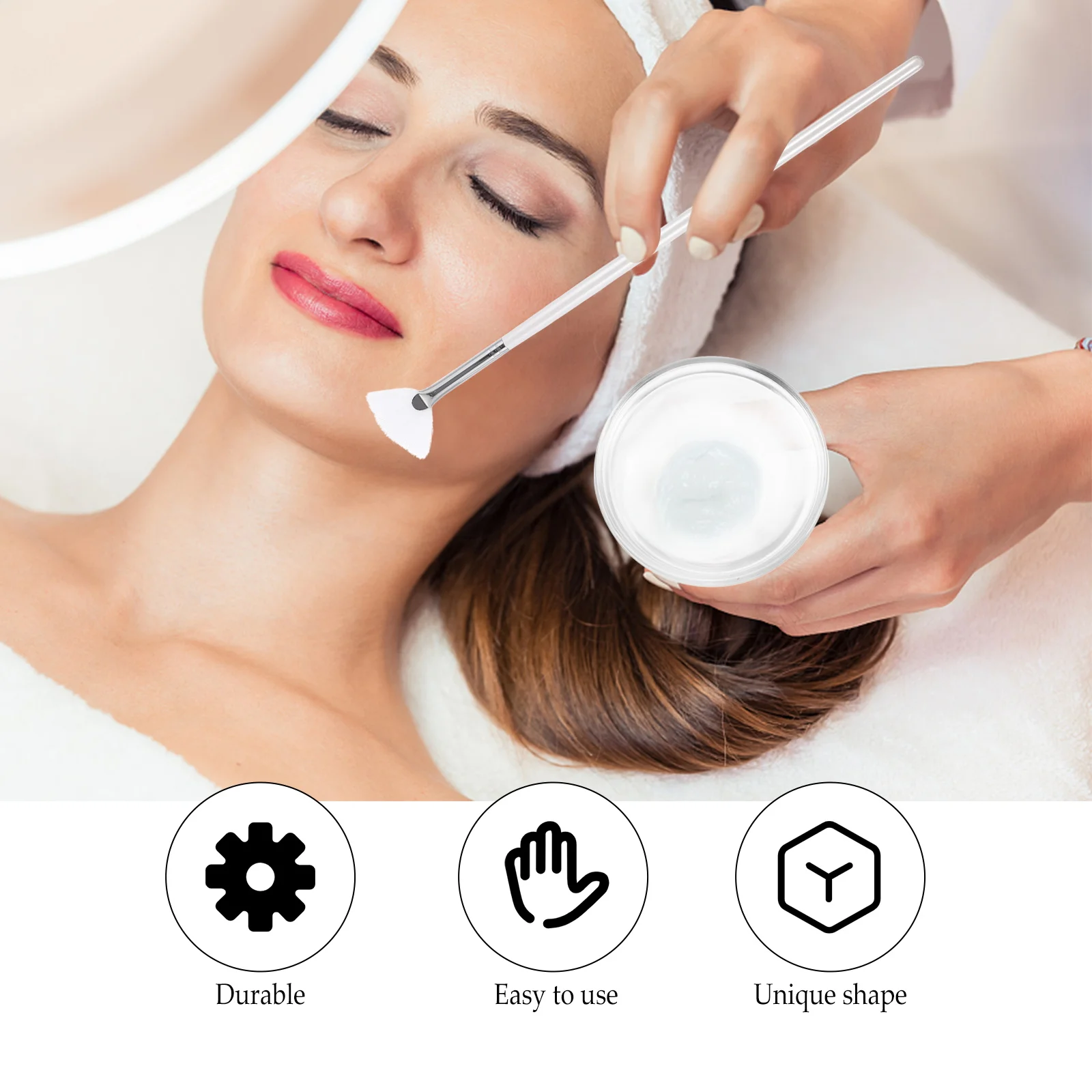 1Set Kit di pennelli per acido glicolico Applicatore per maschera facciale Setole morbide Pennello per bellezza Ciotola Maschera per dormire Applicazione Trattamento facciale fai da te