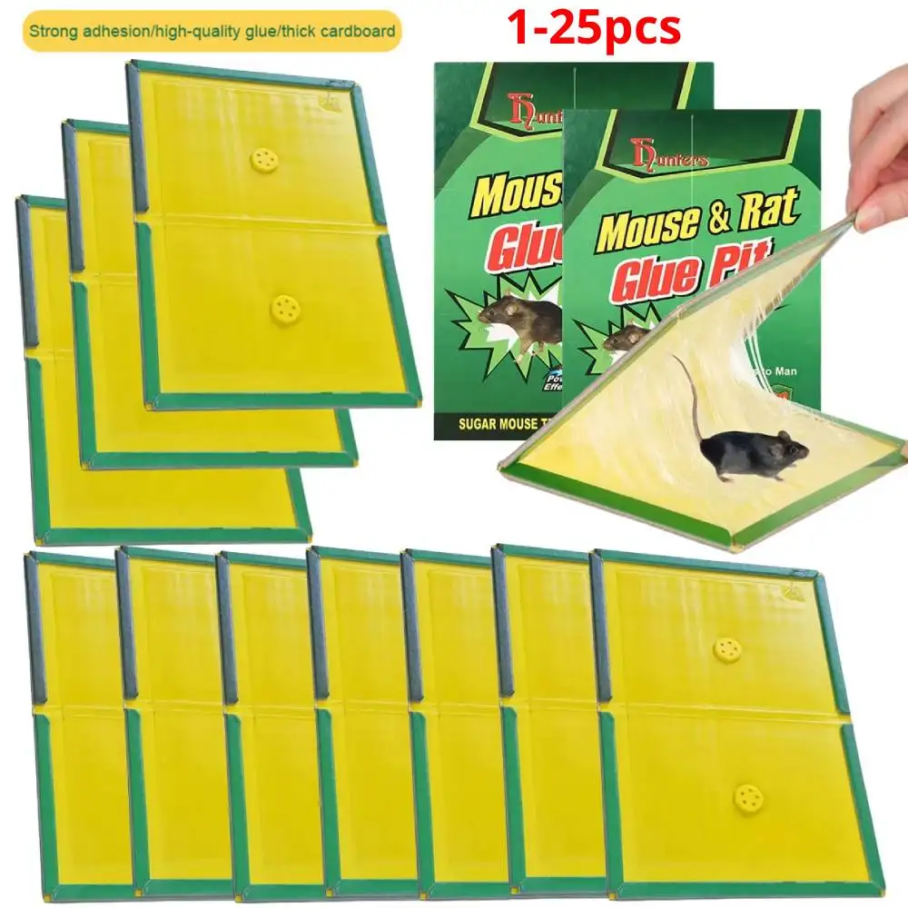 25-1 pièces haute efficacité souris conseil collant souris colle piège souris Rat insecte collant serpent insectes receveur antiparasitaire souris pièges