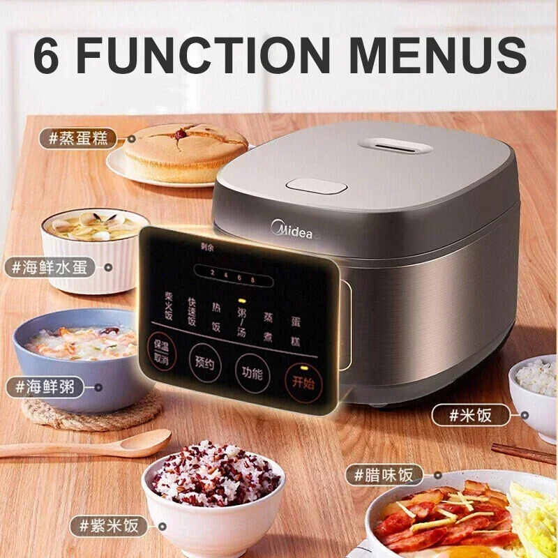 Midea Electric Rice Cooker Large Capacity  Suitable for 2-10 People Electric Rice Cooker Multifunctional Home Kitchen Appliances