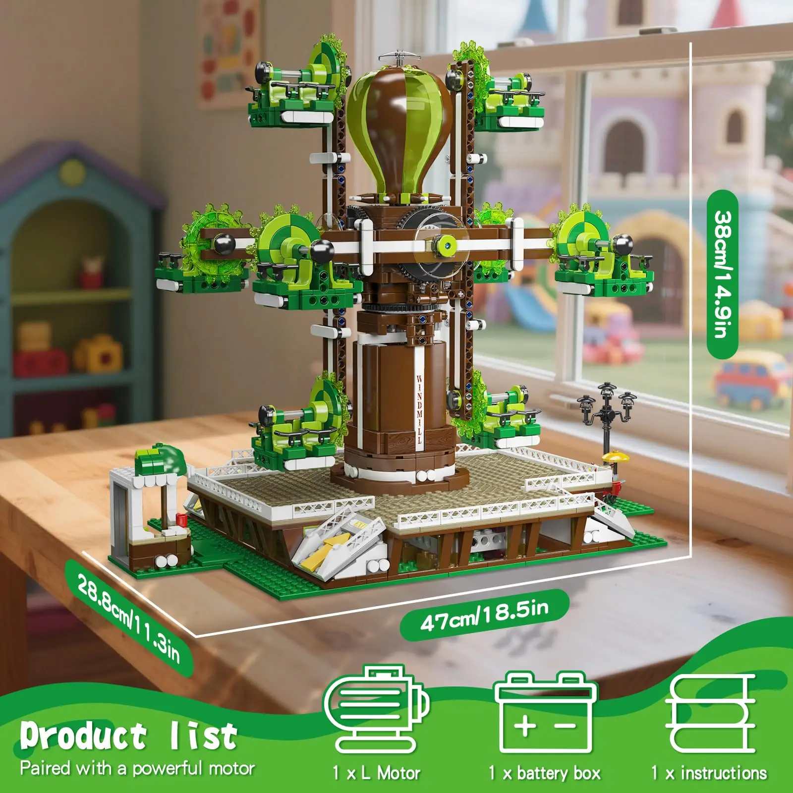 مولد كينج 11026 ألعاب الملاهي الفنية شجرة الطبيعة الآلية طاحونة بنة الطوب الاطفال هدية الكريسماس #6