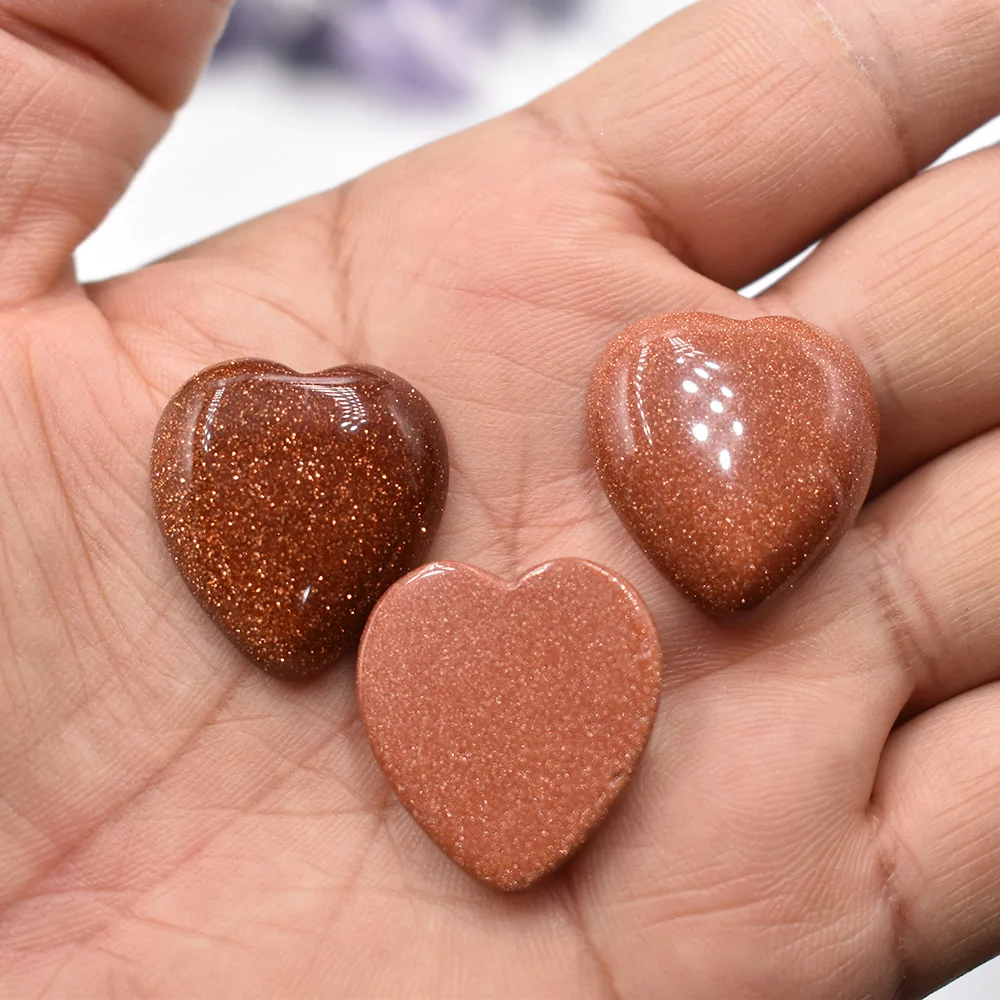 Großhandel 20 Stück/Set Modische 25mm Natürliche Tigerauge Stein Rosenquarz Herzförmige Cabochons Perlen für Schmuckherstellung – Detail 20