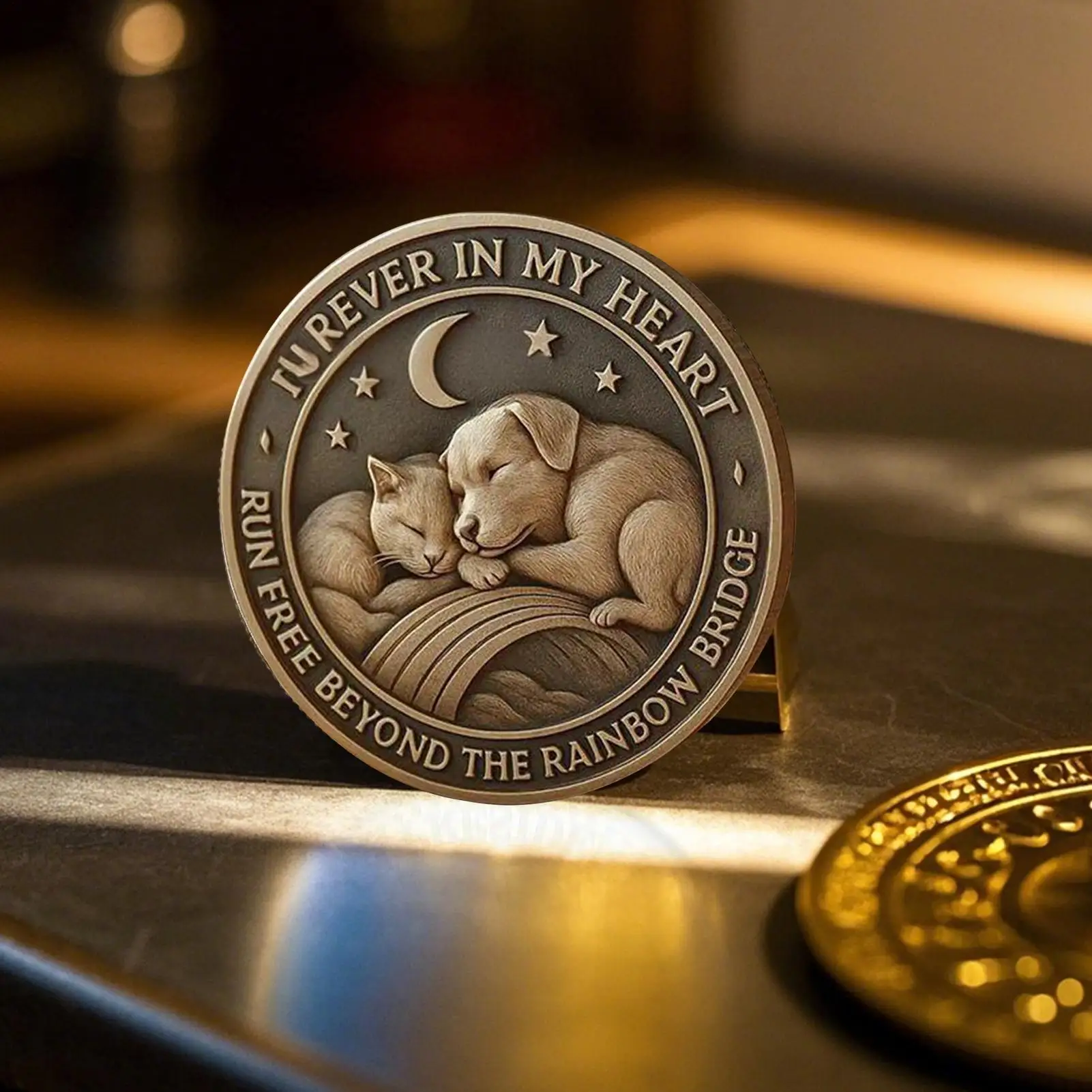 Pet Memorial Coin Always Remembered Forever Loved Coin Small Inspirational Keepsake Collection For Remembrance Encouragement