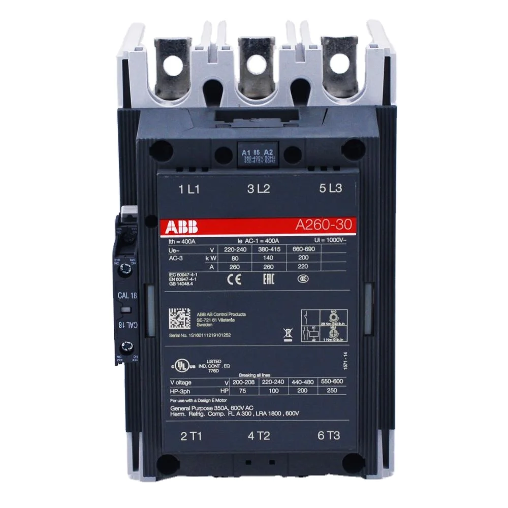 

Asez A Series electric contactor 3P 260A A260-30-11 220-230V 50Hz/230-240V 60Hz A260-30-11-80 1SFL531001R8011