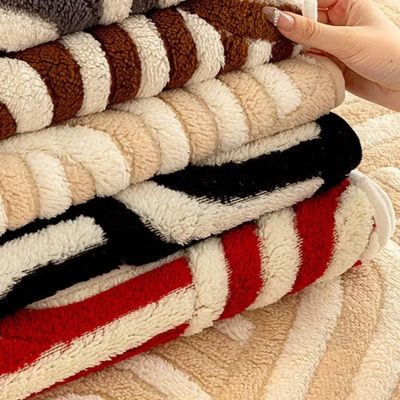 1pcs Autumn Winter Plush Sofa Cushion Thick Warm Fixed Anti Slip Straight Couch Mat Living Room Decor Combination Sofa Slipcover