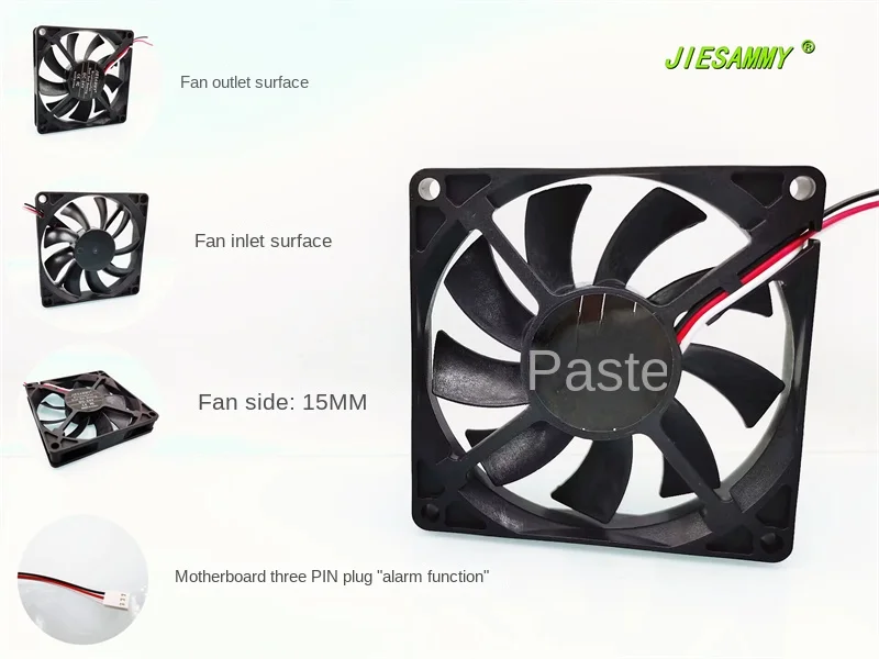 JIESAMMY 8015 DOUBLE BALL BEARING HIGH ROTATION 24V 0.13A FREQUENCY CONVERSION ALARM FUNCTION 8CM COOLING FAN80*80*15MM