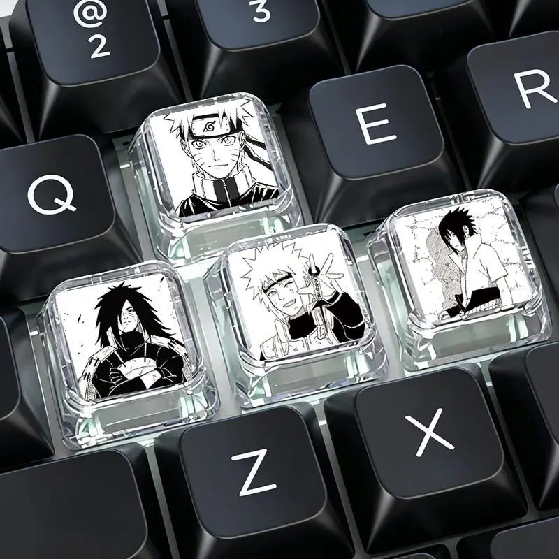Naruto Sasuke Uchiha & Itachi Uchiha Anime Zwei-Dimensionale Kreuzachsen-Tastenkappen Cartoon-Muster Leuchtende Tastatur-Dekoration – Detail 1