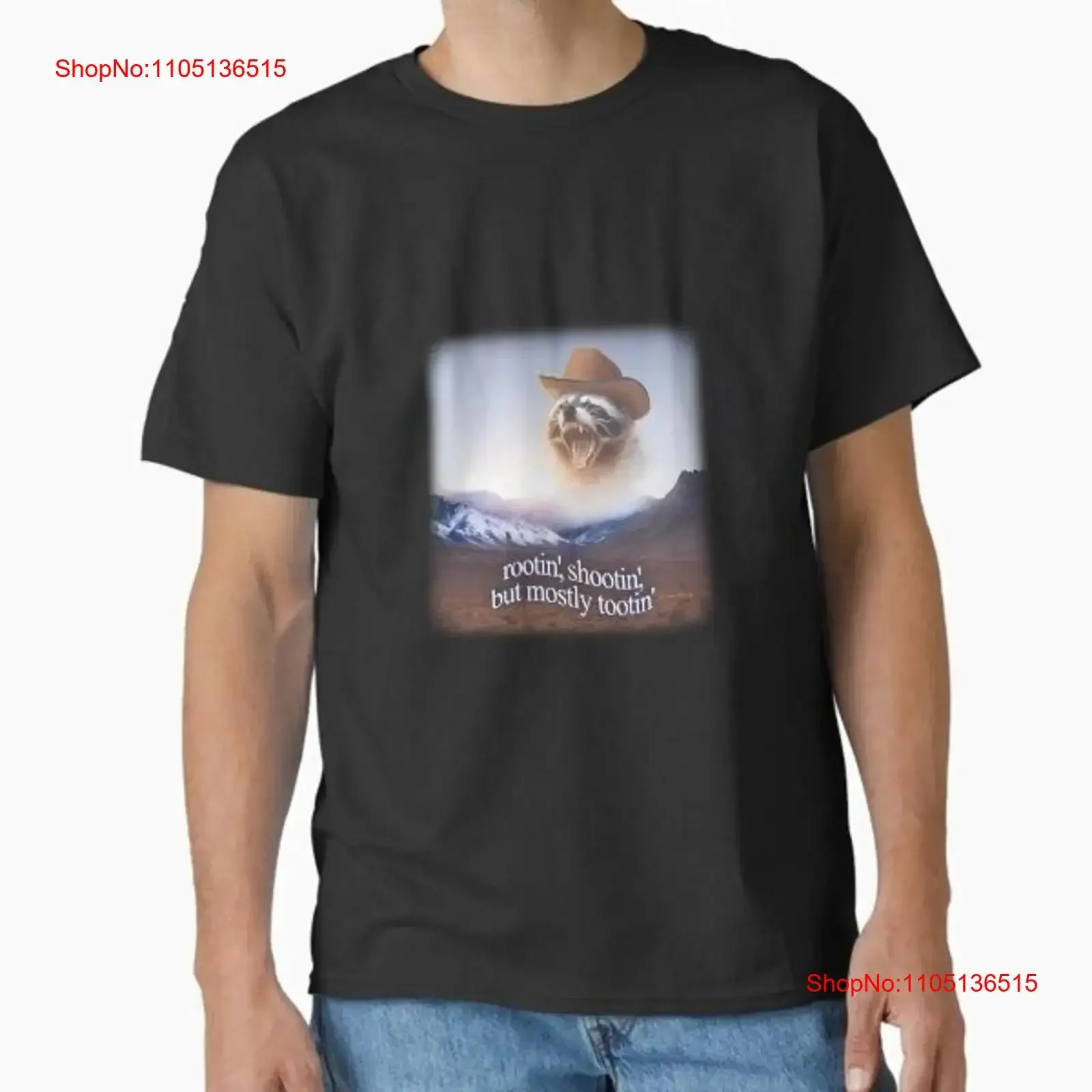 Rootin Shootin But Mostly Tootin Cowboy Racco T Shirt Made In Us Aus Size S 2XL…