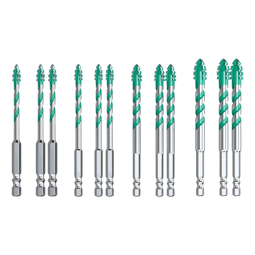 

3pcs 6/8/10/12mm Drill Bits Set Four-edge Serrated Eccentric Drill Bit For Drilling Glass Wood Metal Tiles