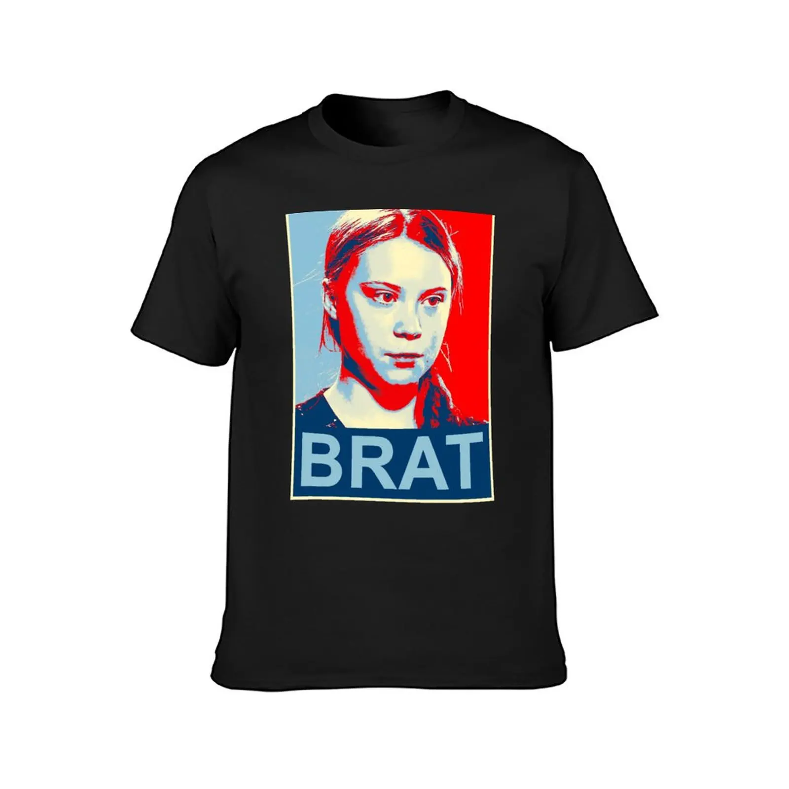 Greta Thunberg Environmental Activist BRAT Design in the Style of Bernard Fairey T-Shirt summer tops anime clothes for men