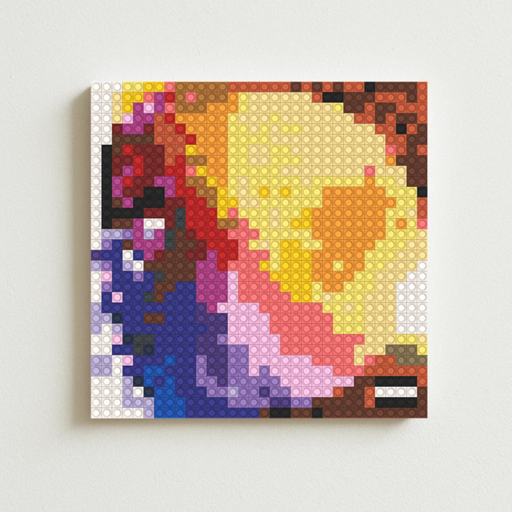 

Kid Cudi Man on the Moon: The End of Day Album Cover DIY Pixel Mosaic Building Blocks Set Hip Hop Rap Music Gift