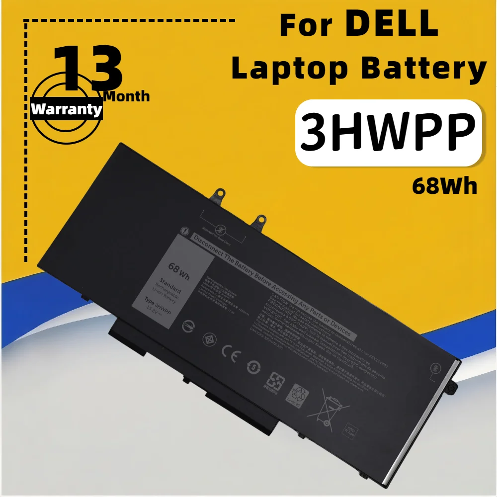 

FRLESUI 3HWPP 68Wh Laptop Battery For DELL Latitude 5401 5501 5411 5410 5511 3541 Series Notebook P80F003 P98G003