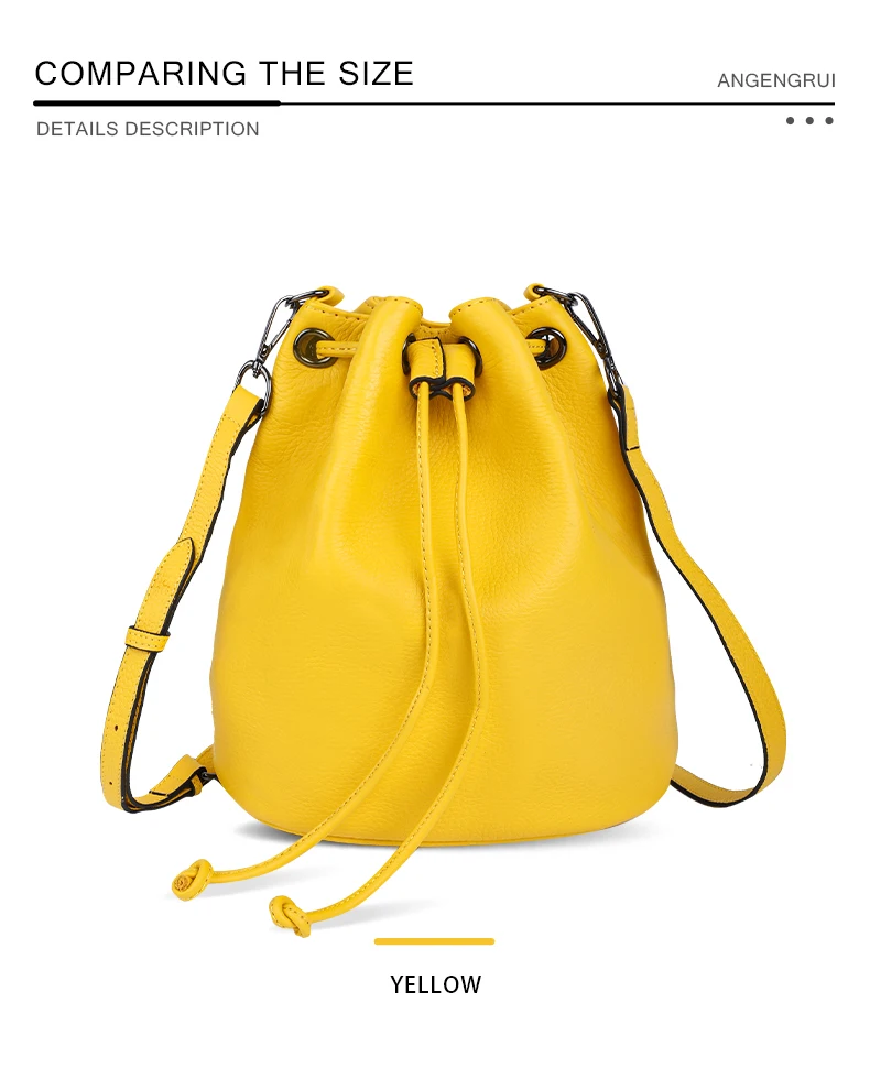 New Genuine Leather Bag, Bucket Bag, Multifunctional Handheld Small Handbag, Fashionable Single Shoulder Crossbody Bag For Women