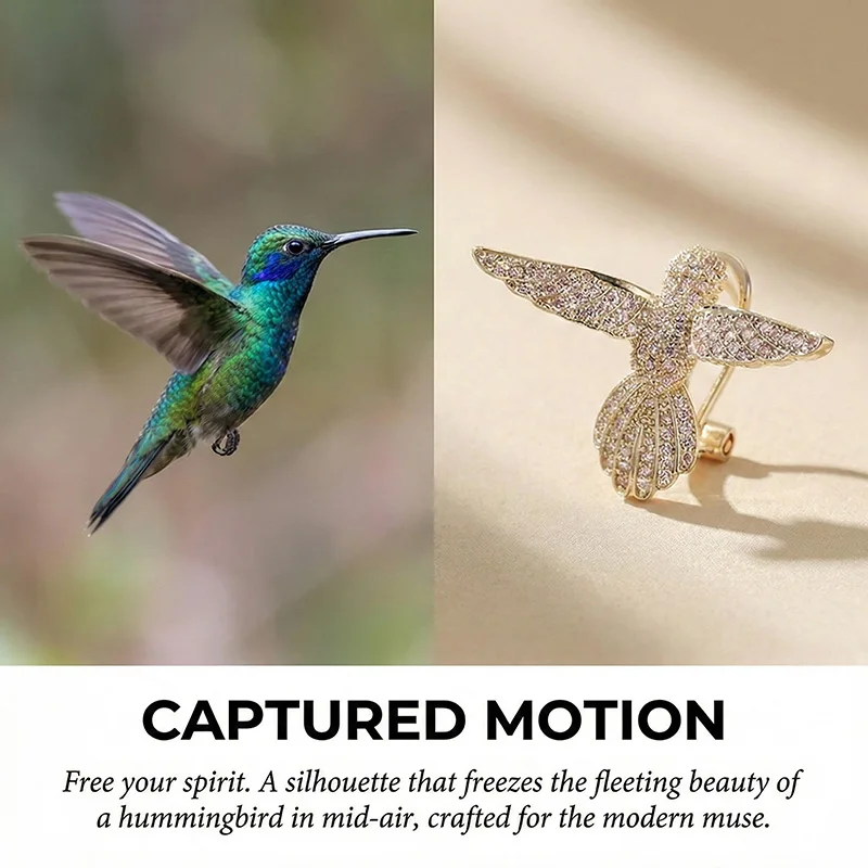 SENYU Cute Crystal Hummingbird Stud Earrings for Women Dainty Flying Bird Animal Jewelry Gold Plated Micro Pave CZ Lucky Gift