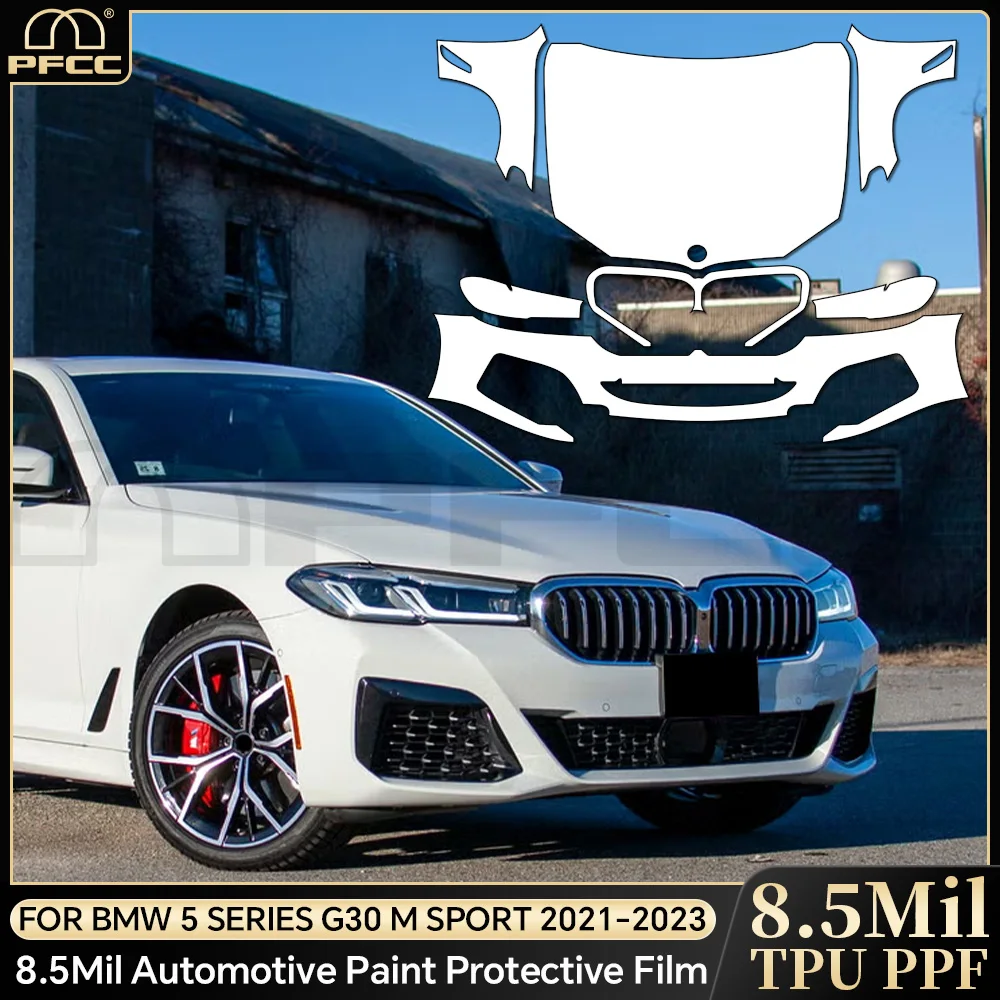 

9Mil Clear Vinyl Wrap TPU PPF Pre-Cut Paint Protection Film Full Vehicle Anti-Scratch Kit For BMW 5 Series G30 M Sport 2021-2023