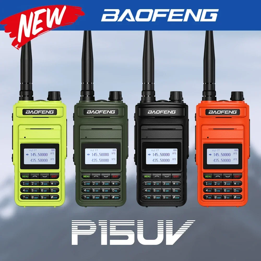 

2024 Ham CB Radio Baofeng P15UV Walkie Talkie Long Range 50km Dual Band Comunicador FM Handheld Transceiver Two Way Ham Radios