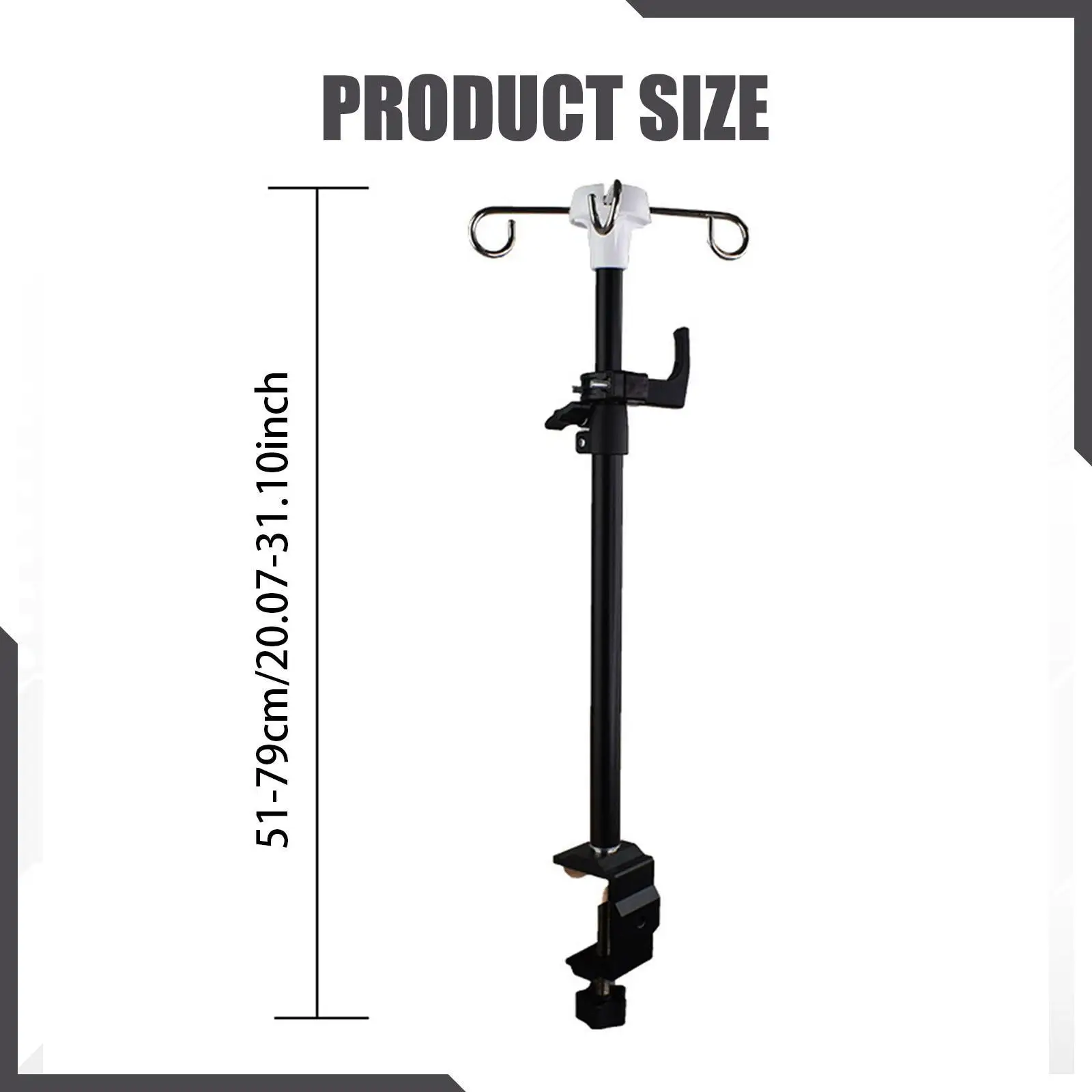 IV Pole Table Clamp Telescopic Drip Bag Stand Feeding Tube Holder for Household Families Service Center Travel Clinics Bed