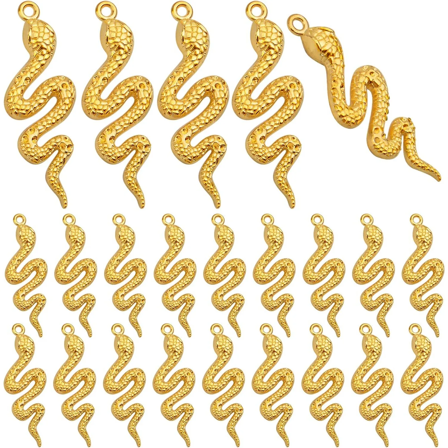 

32pcs Snake Shape Pendant Charms Alloy Animal Snake Pattern Dangle Pendants Jewelry for DIY Necklace Bracelet Earrings