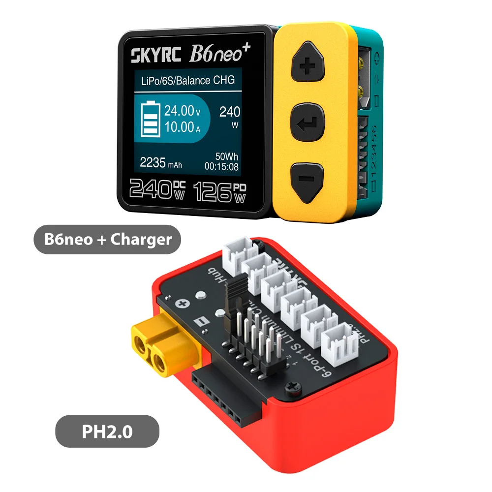 SKYRC Batterijoplaadhub OSH 6-poorts 1S Batterijoplaadhub voor LiPo LiFe Li-ion LiHV