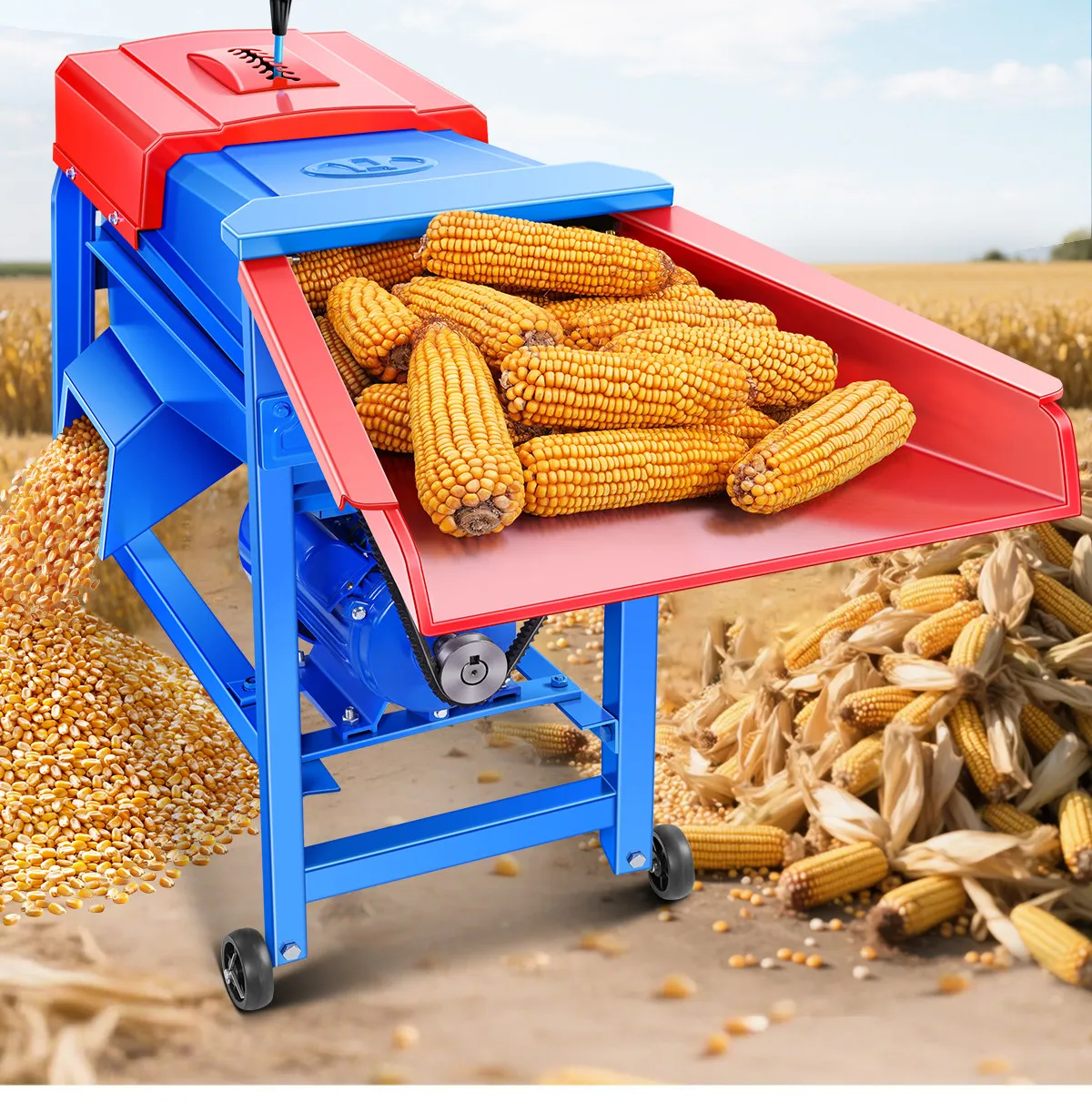 Electric corn thresher, new automatic household small corn peeler, corn beating machine, wet and dry