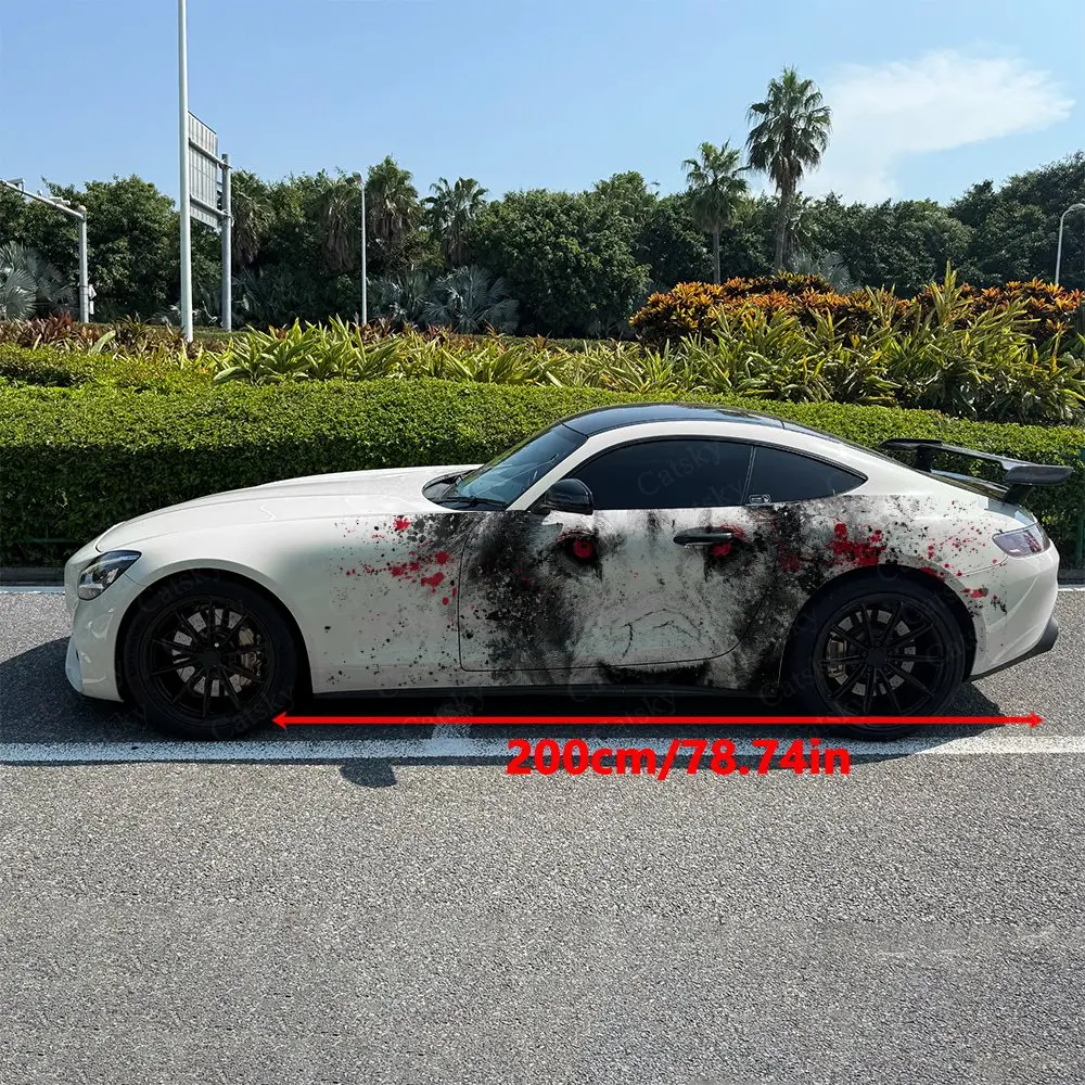 2pcs Wild Lion King Splatter Vibe, Durable, Fade-resistant, Enhance Vehicle Aesthetics With Bold Artistic Design Car Vinyl Wraps