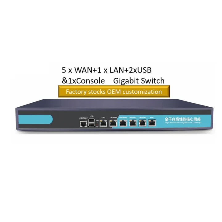 19인치 1U 6포트 기가비트 라우터 128 AP 및 500개 기기 VPN 및 클라우드 관리 IoT 솔루션 및 소프트웨어