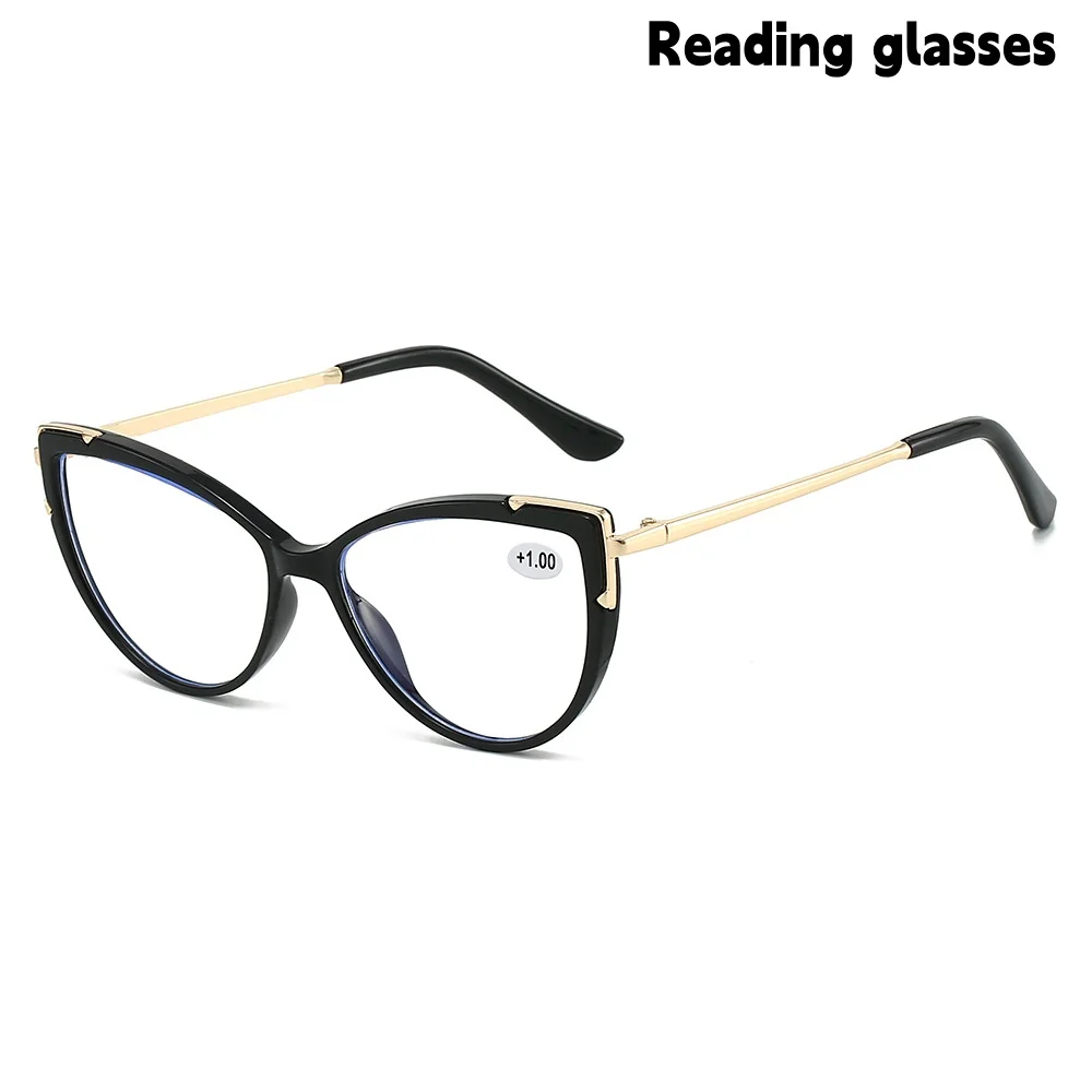 New Cat-Eye Decorative Eyeglass Frames for Women, Anti-Blue Light Reading Glasses for Middle-Aged and Elderly People