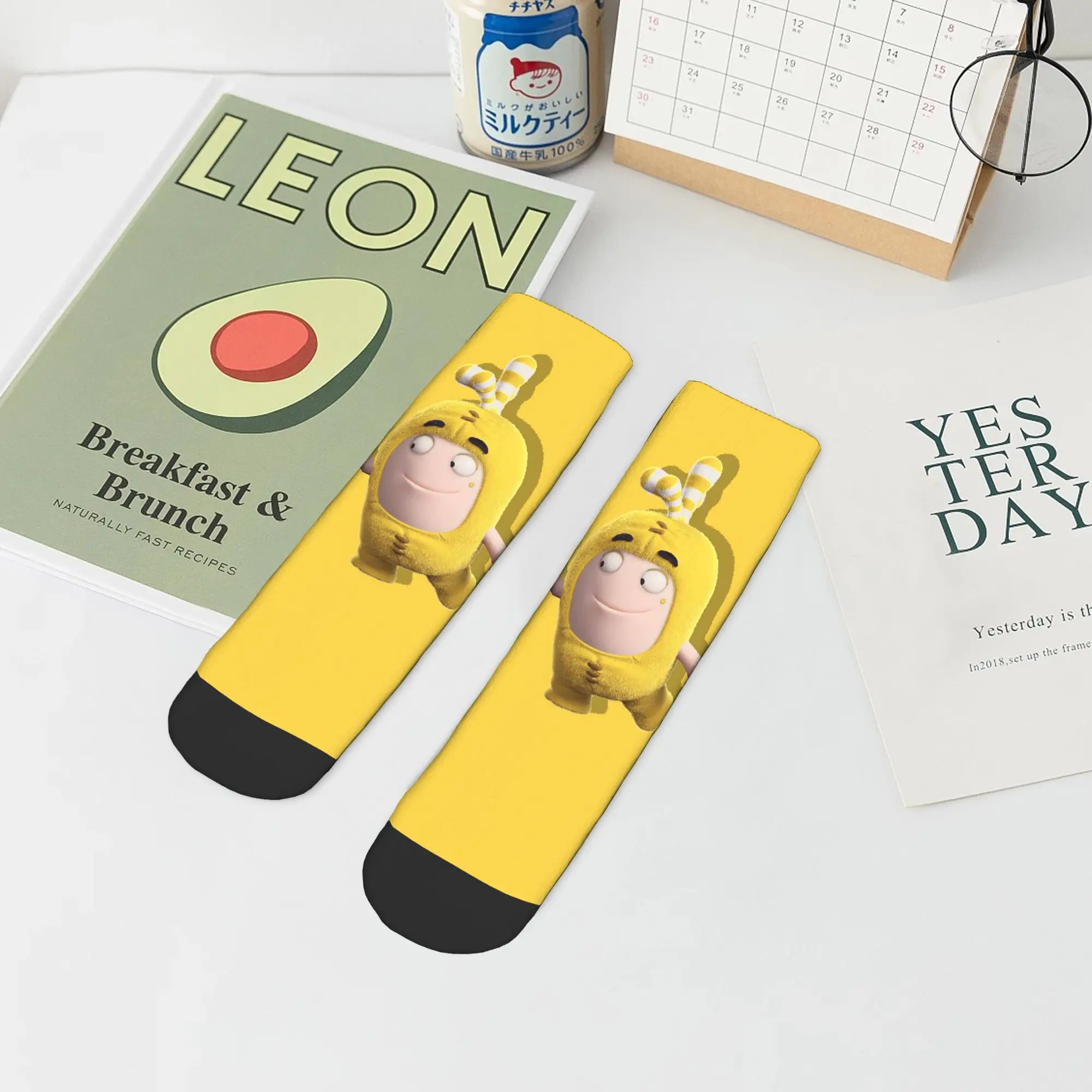 

Милые носки с героями мультфильмов Oddbods, впитывающие пот носки в стиле Харадзюку, всесезонные носки, аксессуары для мужчин и женщин, рождественские подарки