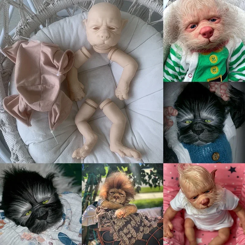 Kit de muñeca DIY Lucian de 20 pulgadas, piezas mezcladas sin terminar, muñeca elfo, muñeca Reborn divertida especial, regalo de cumpleaños y Navidad, juguete para bebé