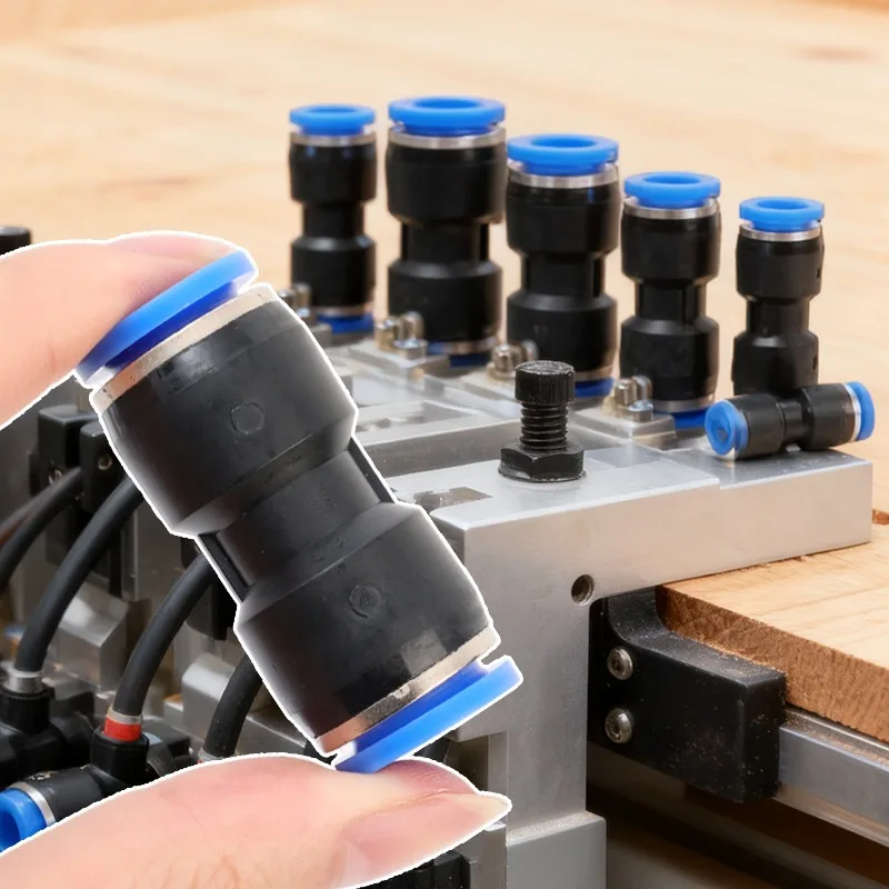 هوائي سريع موصل PU مستقيم من خلال موصل الخرطوم الهوائي ضاغط الهواء الاتصال السريع موصل هوائي 4/6/8/10/12 مللي متر #3