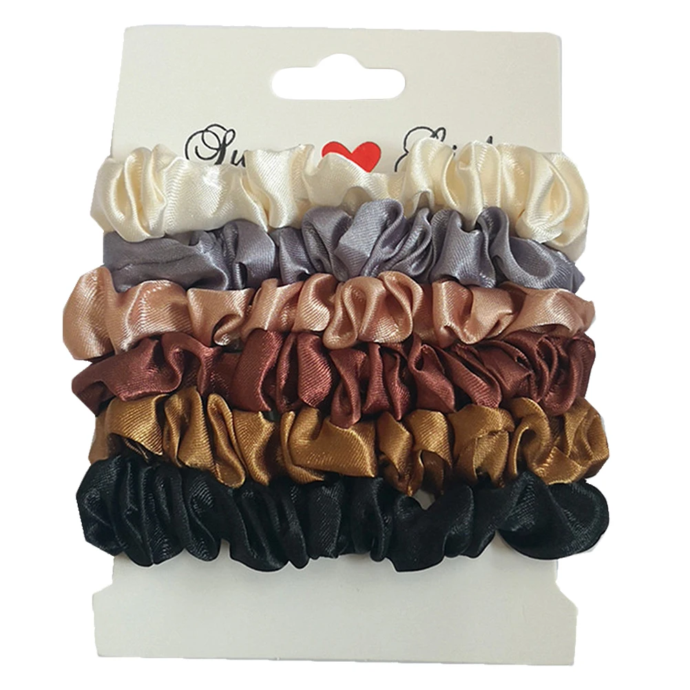 

12Pcs Chic Silk-Style Satin Hair Scrunchies Reliable Elastic Hair Ties for Women Ponytail Holders Trendy Stretch Rope