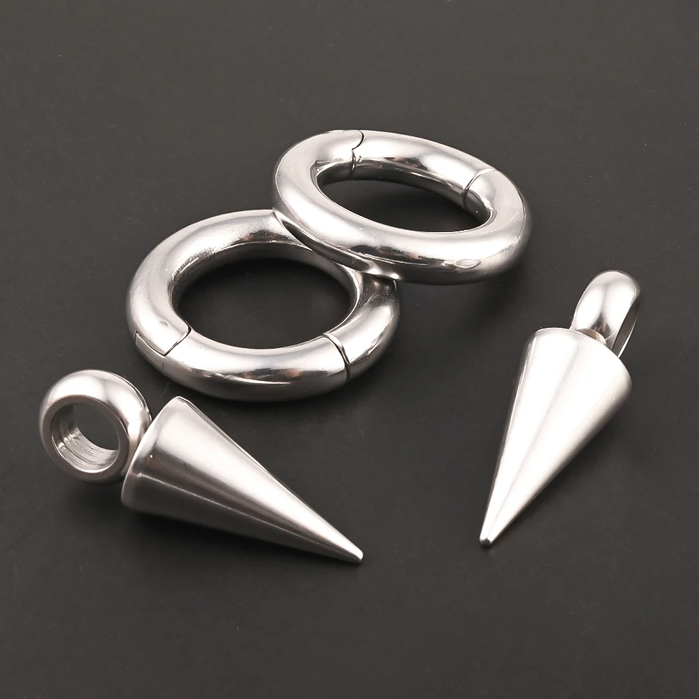 Vankula 2pc New Round Hoop Earring Magnet Ear Weight Expanders Body Piercing Jewelry Earring Gauges Stretchers