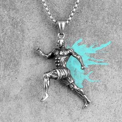 Runner Fitness Bodybuilding Men Necklaces Pendants Chain for Boyfriend Male Stainless Steel Jewelry Creativity Gift Wholesale