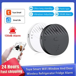 New Tuya Smart WiFi Window Door Vibration Alarm Sensor 130dB Glass Break Vibration Burglar Sensor Home Safety Alarm Detector