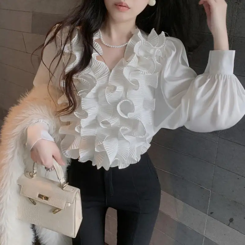 

Women's Shirt and Blouse Solid Basic New Collection 2025 Elegant Youth Youthful Cute Luxury Designer Fashion Crop Female Tops