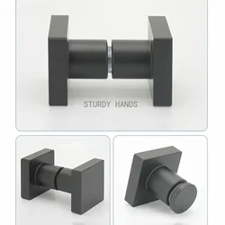 Square Glass Door Knobs Aluminium Alloy Barn Door Handle Bathroom Sliding Door Pulls Furniture Hardware Kitchen Cabinet Handles