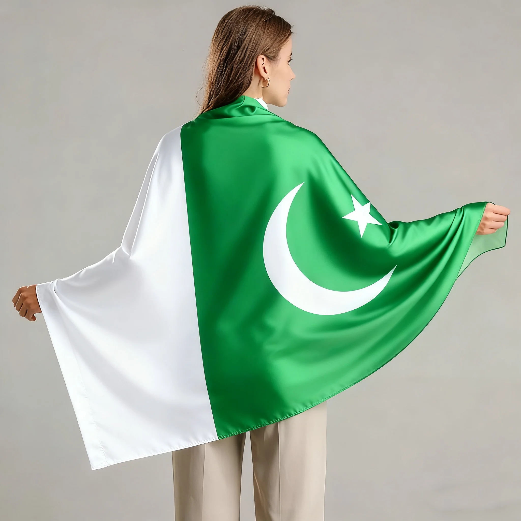 FLAGap 90X150CMFlag of Pakistan It is also known in Pakistan as the Star and Half Moon Flag with 2 buckles