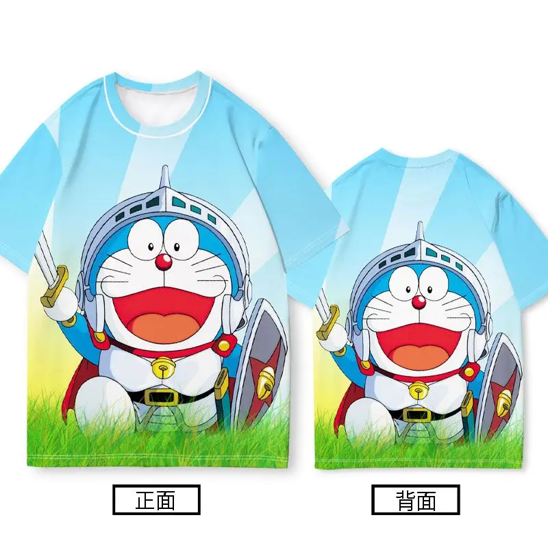 

Doraemon Collaborative Short-Sleeve Girl's Breathable Summer Quick-Dry Versatile Korean-Style Design Doraemon Nobita T-Shirt