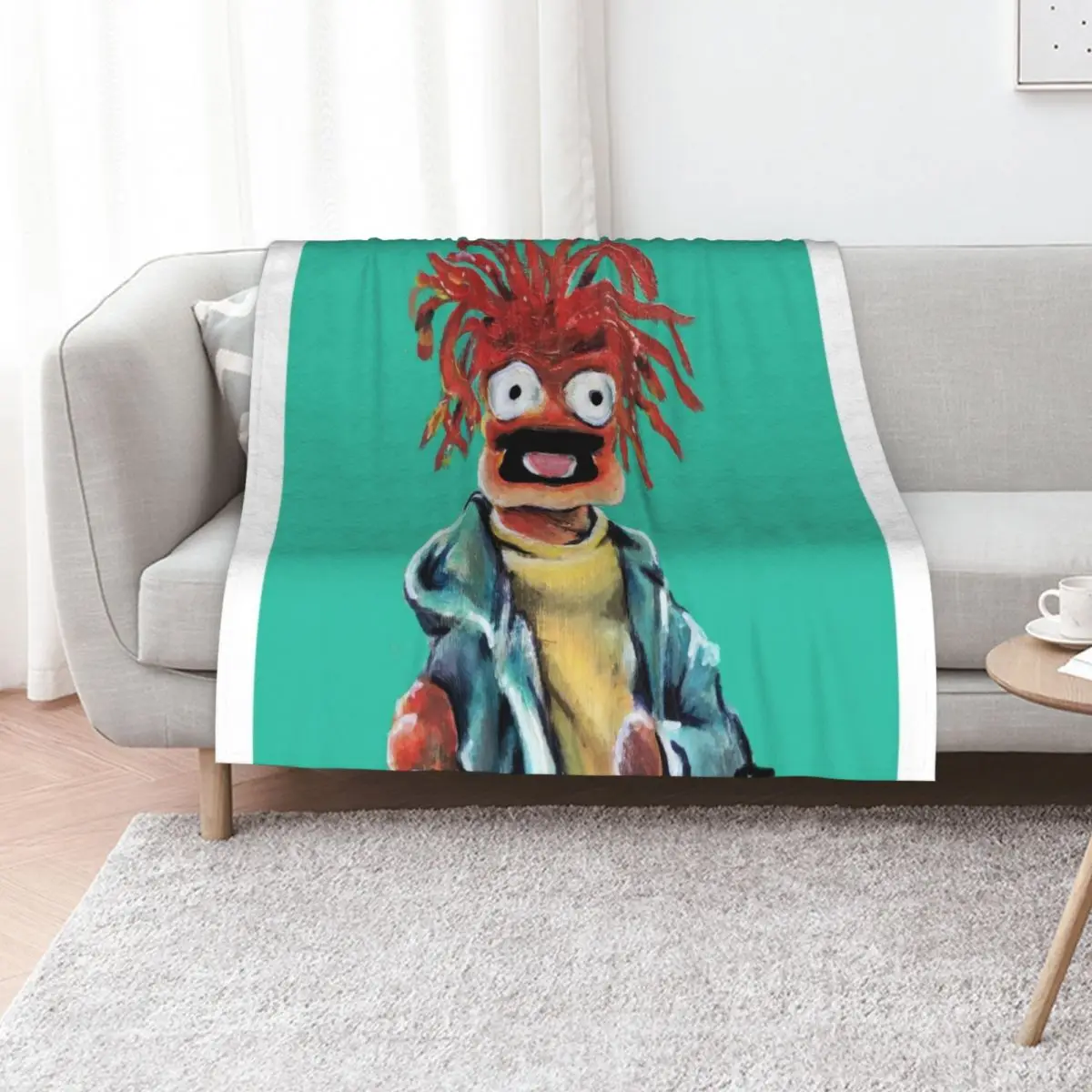 

Pepe The King Prawn Fan Art Throw Blanket Decoratives Thins Stuffeds Sofas Blankets