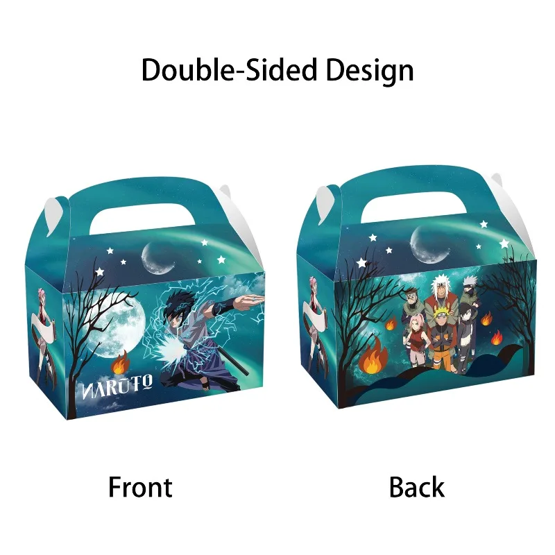 صندوق هدايا حلوى ناروتو ساكوكي كاكاشي أنيمي كارتون الشكل حفلة عيد ميلاد المحمولة صندوق ورقي محمول كيس ورقي هدية للأطفال #4