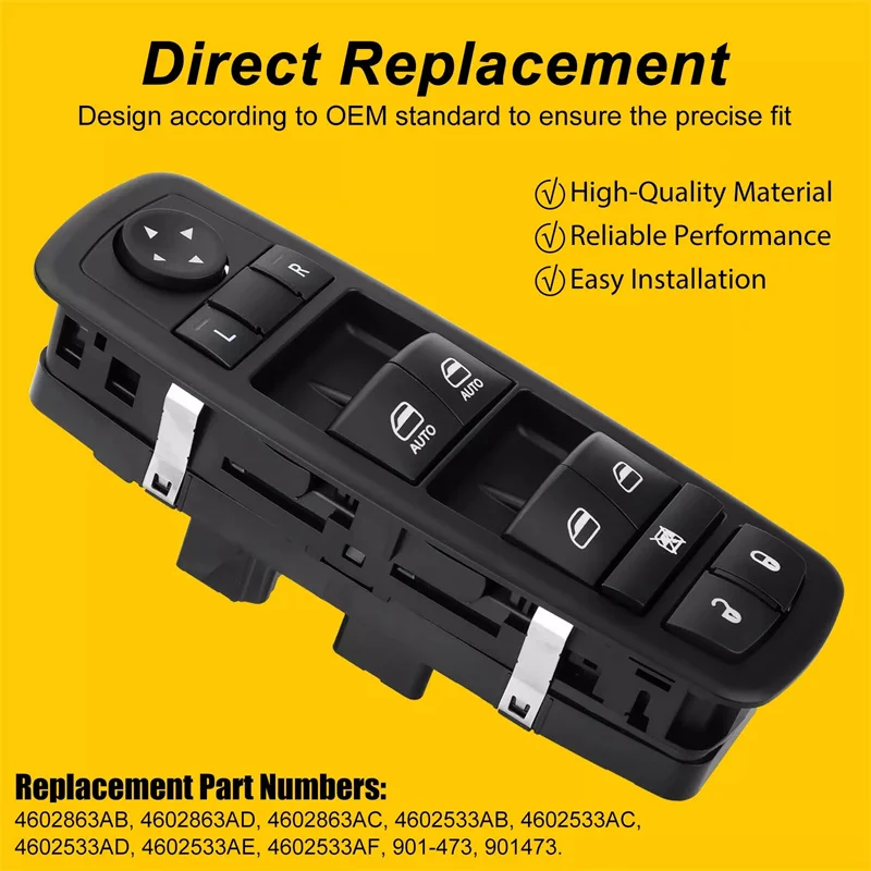 

Power Window Control Switch Button For Dodge Ram 1500 2500 3500 2009 2010 2011 2012 Car Accessories4602863AC 4602863AD 4602863AB