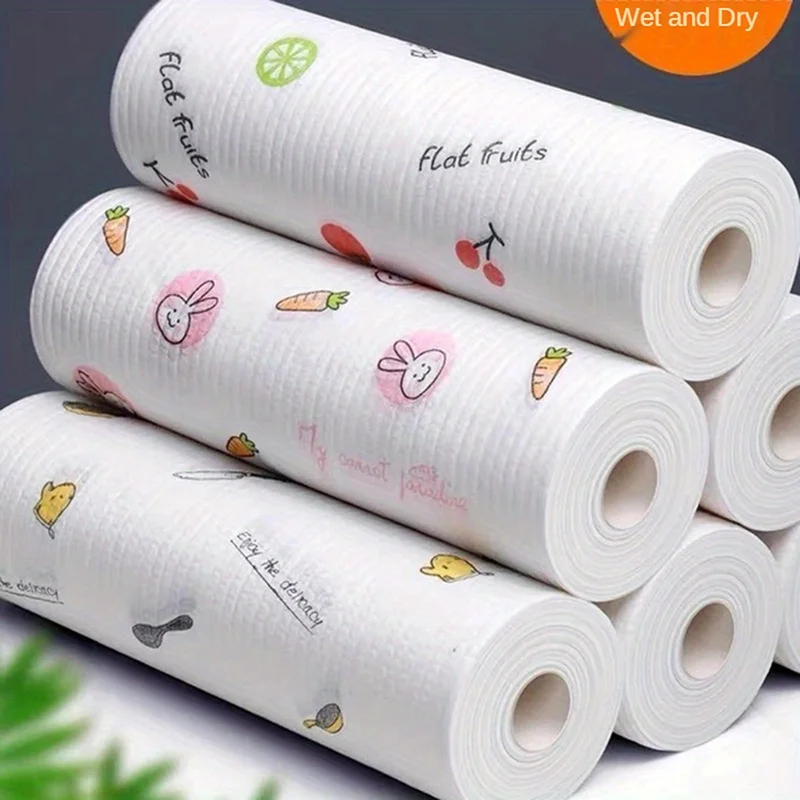 1/4 rollo, 50 hojas, toallitas de cocina de bambú reutilizables (húmedas y secas), rollo de toalla de mano, apto para restaurantes y cocinas